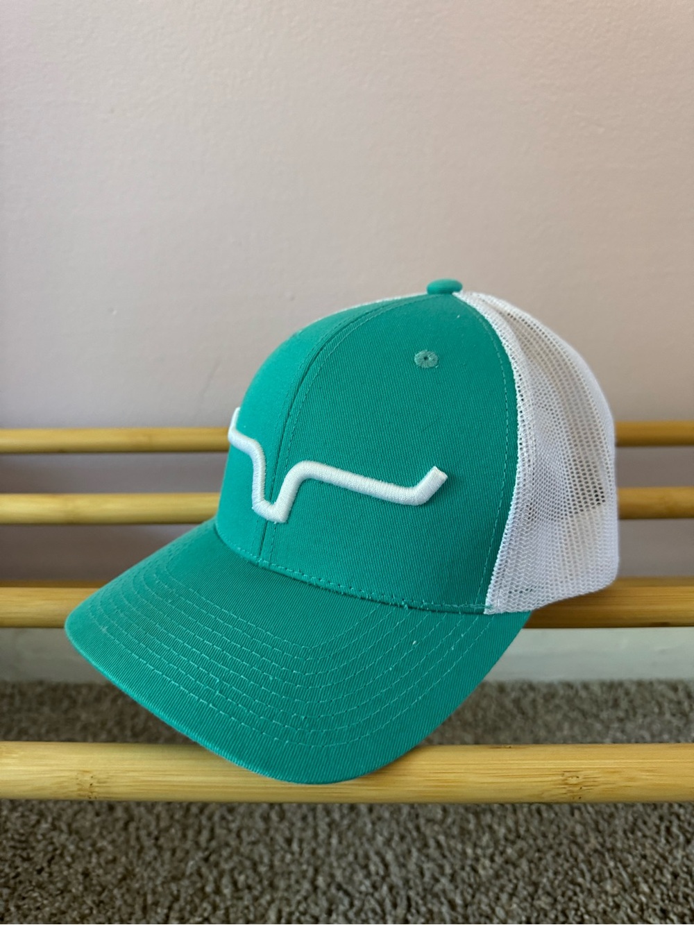 Kimes Ranch Teal and White Mesh Trucker Hat